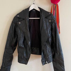 ASOS Black Leather Jacket US 2 UK 6 S